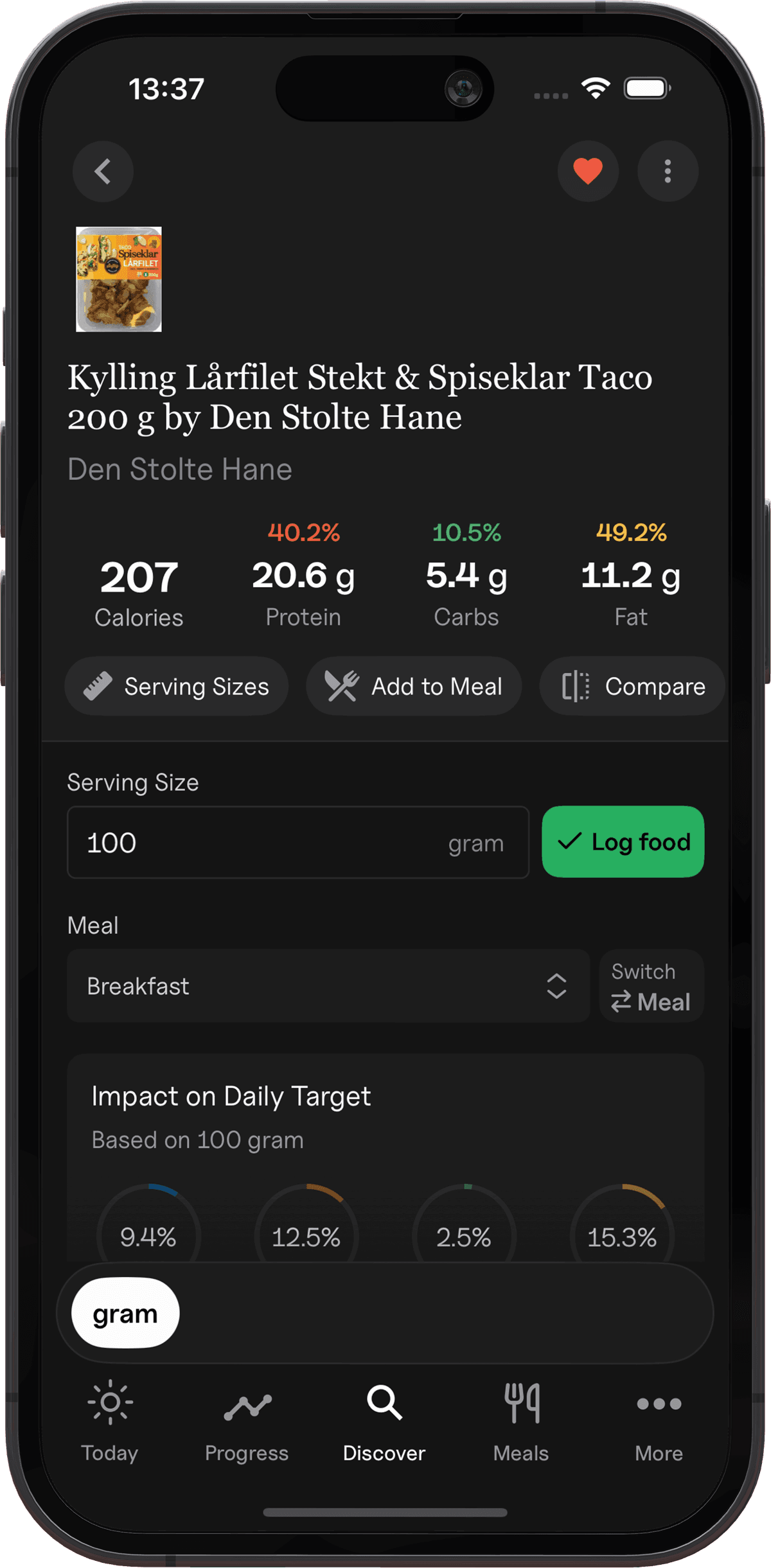 Create Custom Food Sizes
