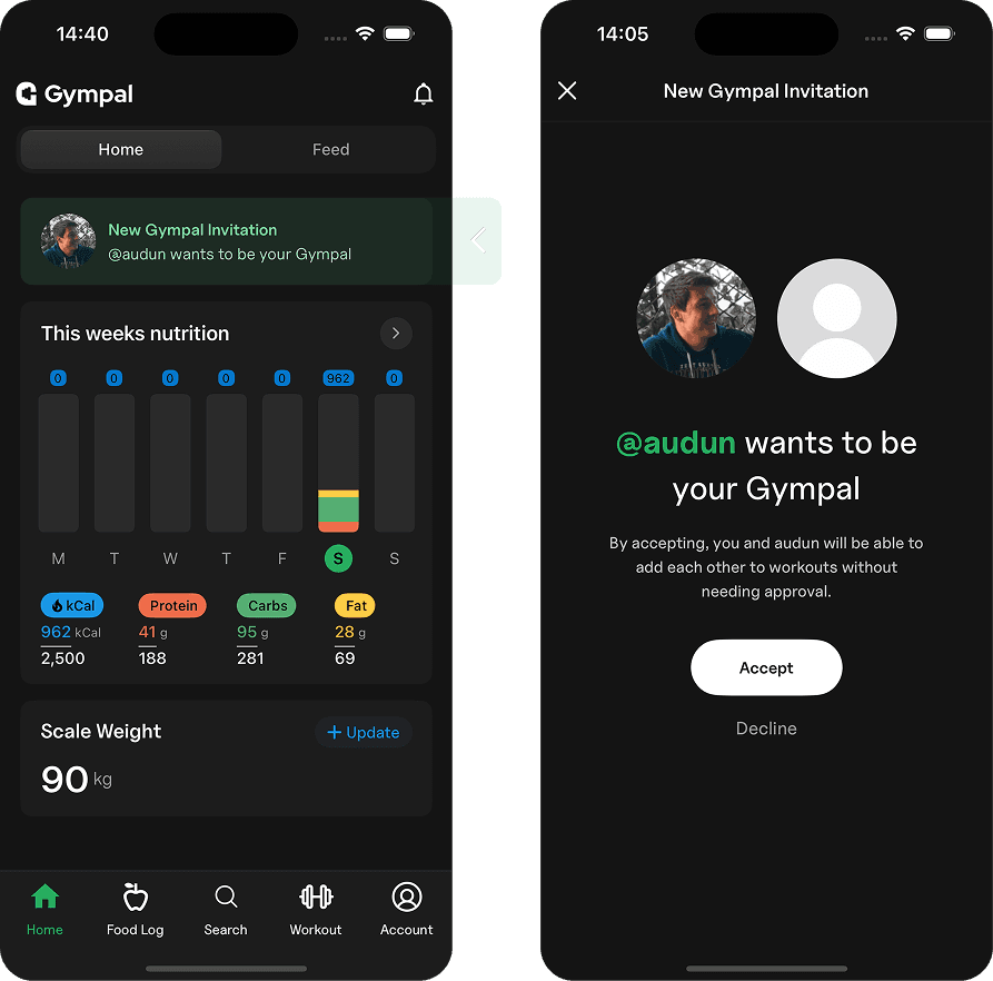 Live workout tracker