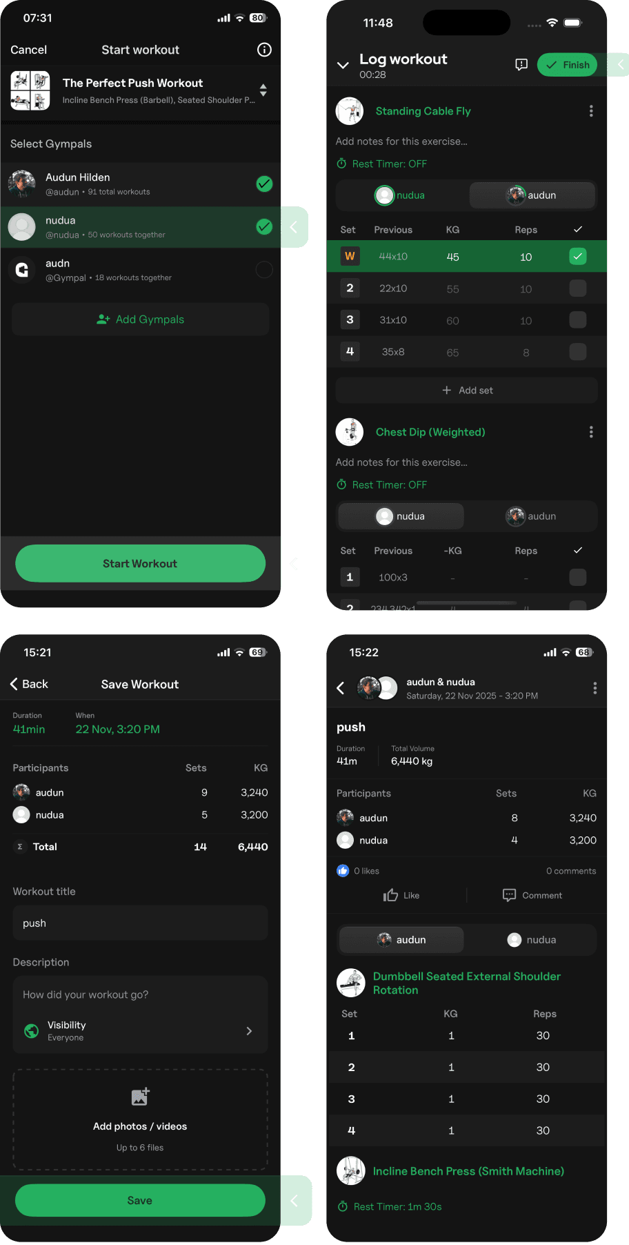 Live workout tracker
